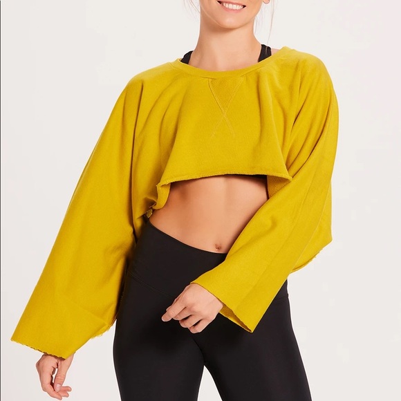 Niyama Sol Crop Sweatshirt - Chartreuse - Picture 1 of 4
